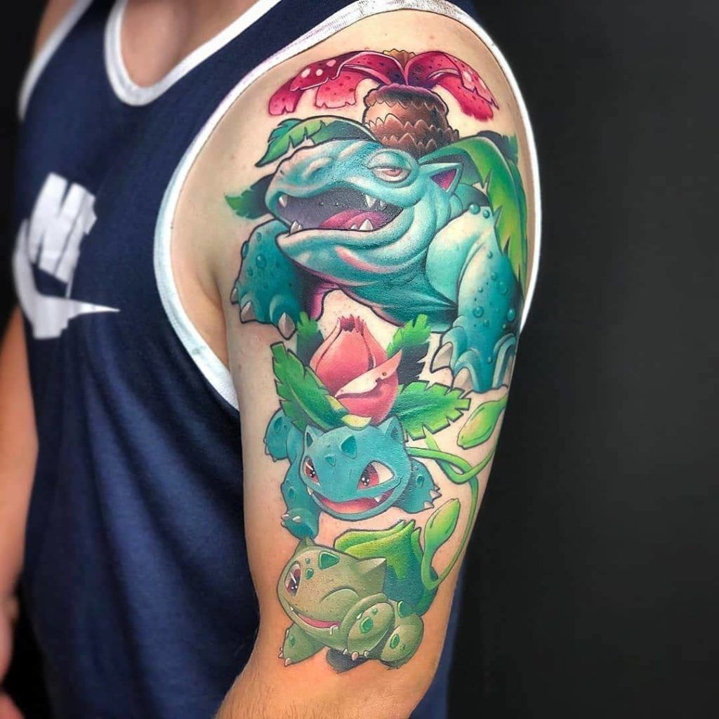 Got my Pokémon tattoo finished up yesterday. Went a little old-school with  it. : r/pokemon