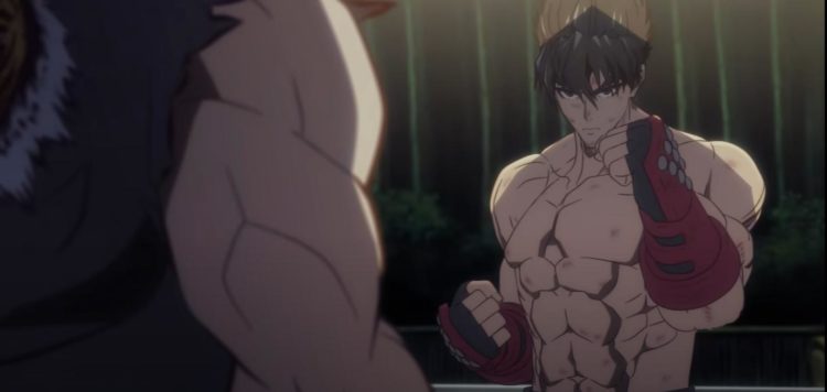 Jin Kazama trains with his red studded hand wraps in Tekken: Bloodline