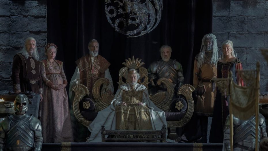 The Targaryen's sitting in their throne room in House of the Dragon