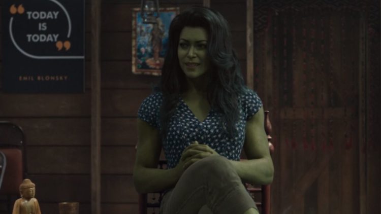 She-Hulk sitting in therapy in She-Hulk: Attorney at Law Episode 7