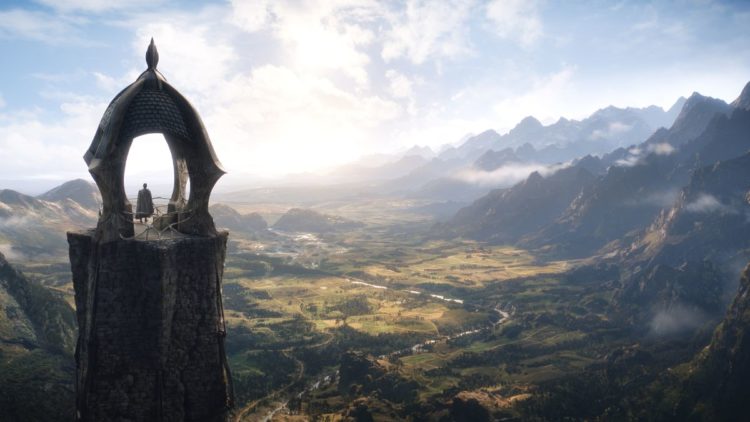 Ismael Cruz Cordova as Arondir on top of a tower in The Lord of the Rings: The Rings of Power