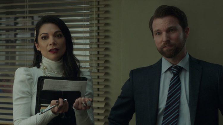 Nikki and Dennis in the office in She-Hulk: Attorney at Law