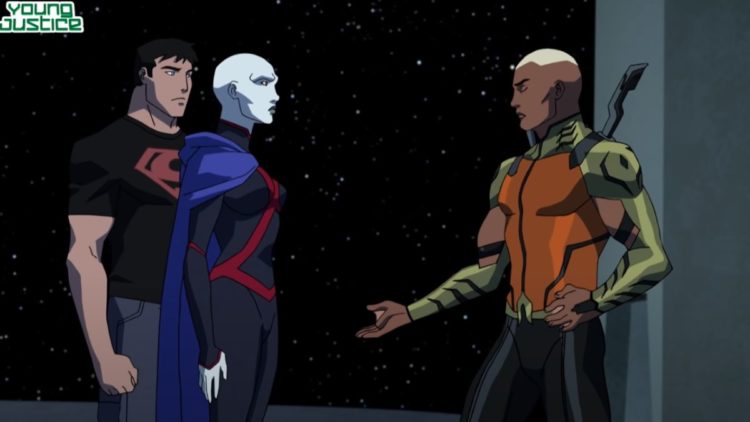 Superboy, Kaldur'ahm in space in in Season 3 of Young Justice