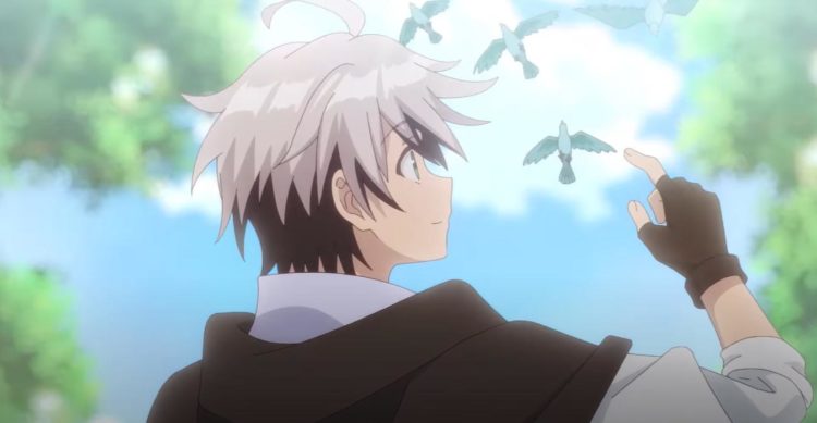 Rein stands in a wood talking to some birds who fly around him