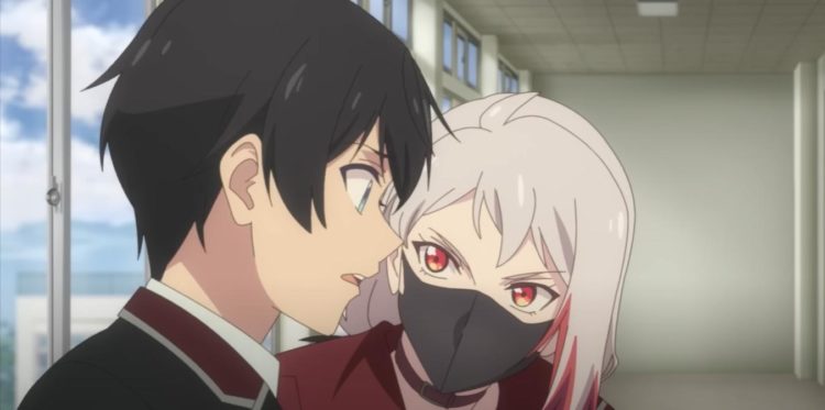 Kousetsu looks angrily at Ittoki in their classroom