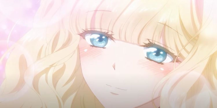 Elianna blushes whilst looking at Christopher