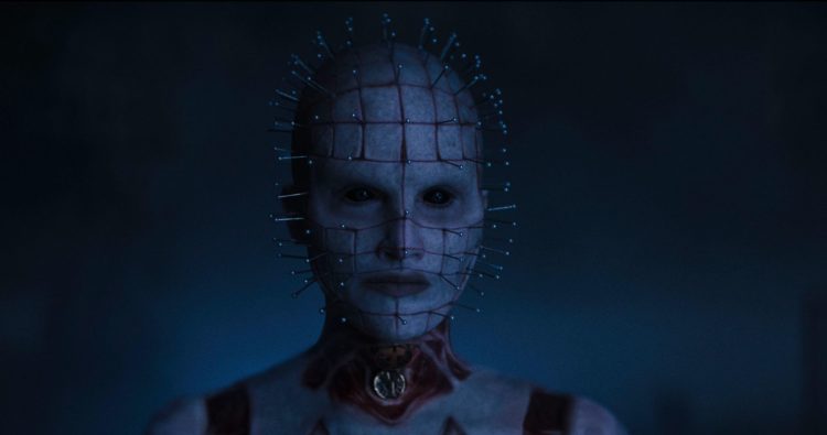 Front facing portrait of Jamie Clayton as Pinhead in Hellraiser