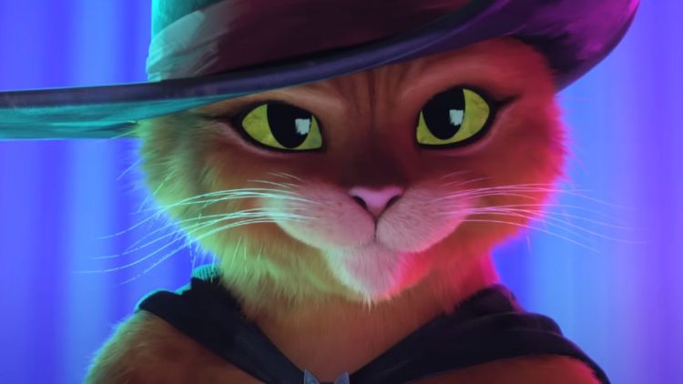 Close up of Puss in Boots smiling in Puss In Boots: The Last Wish