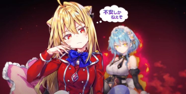 Terakomari Gandesblood sits on her thone with a servant blurred in the background