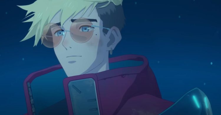 Vash smiles looking at the stars overhead