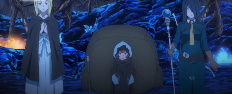 Lili, Cassandra and Ryuu looked shocked whilst watching the battle with the ice monster