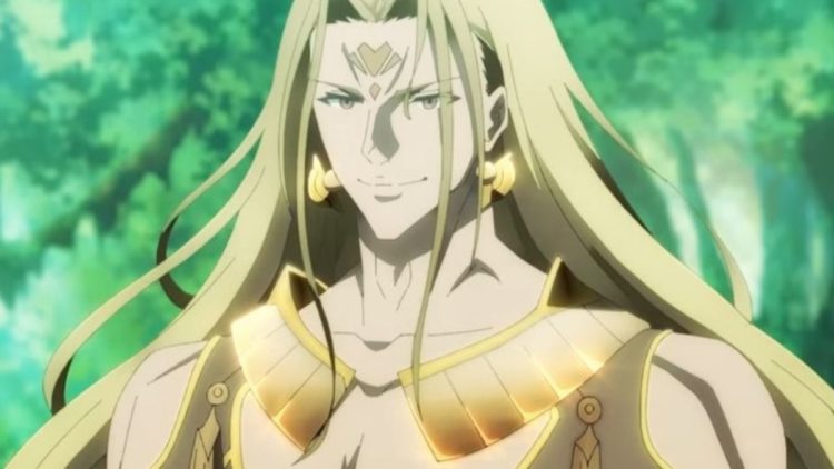 Father God Nausgalia's half shot from the official trailer of The Misfit of Demon King Academy Season 2