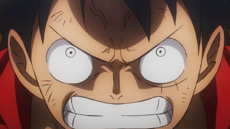 Luffy getting furious in One Piece