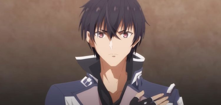 Anos salutes as he stands in his academy uniform