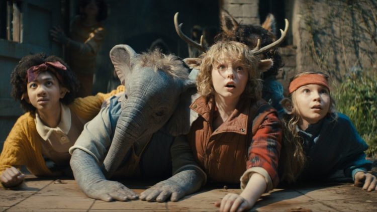 Naledi Murray as Wendy, Ravi Narayan as Earl Elephant, Christian Convery as Gus, Amie Donald as Maya Monkeylying on the ground looking up in episod...