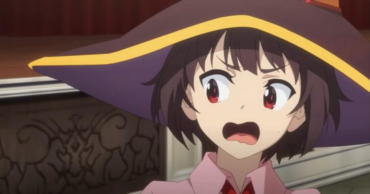 Megumin screams as she takes a potions class