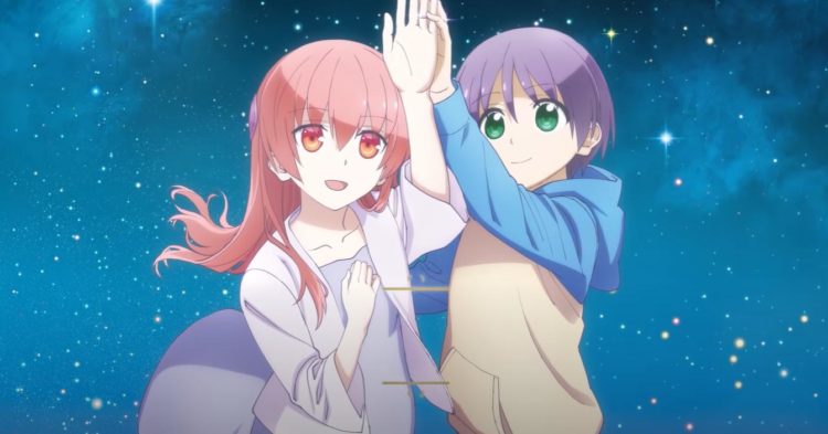 Tsukasa and Nasa hold hands whilst watching the stars