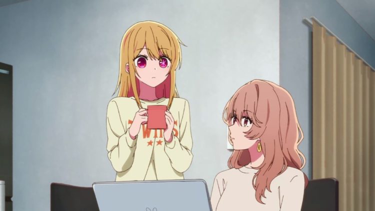 Ruby and Miyako looking at each other in Oshi No Ko