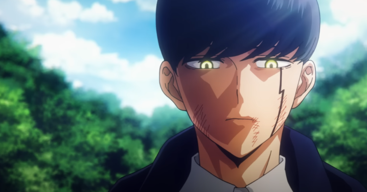 Mash has a scary look on his bruised face in the forest